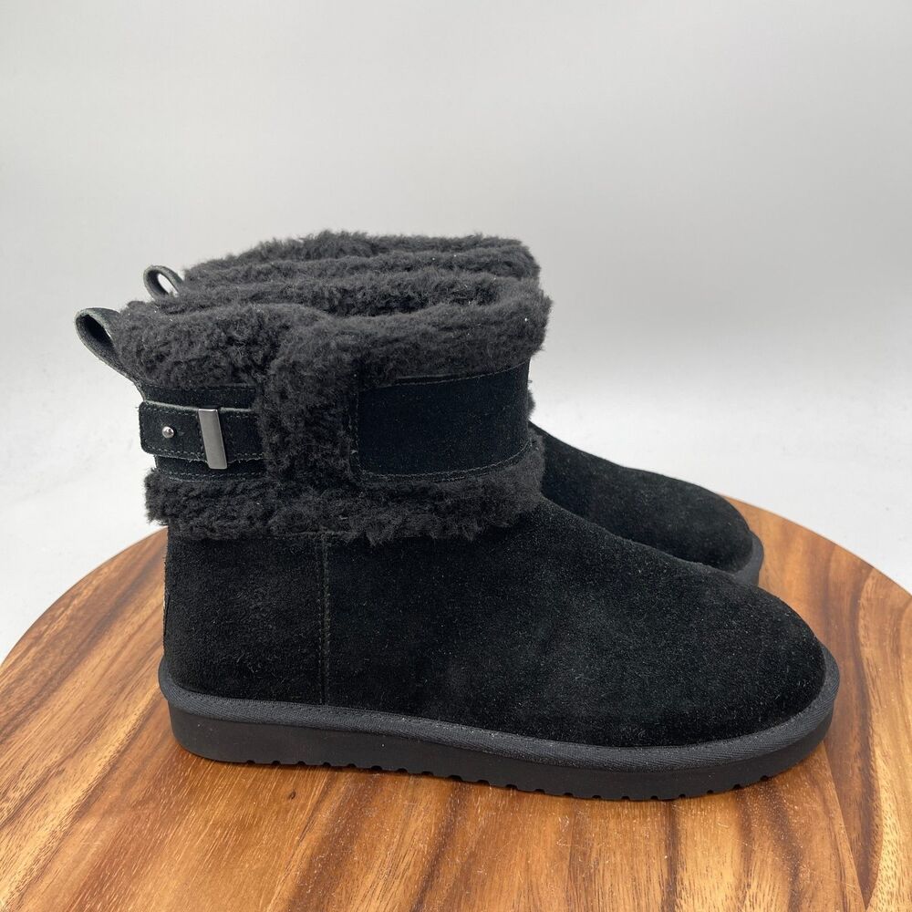 Koolaburra by UGG Barlee Mini Winter Boots Womens Size 8 Black Sharling Casual